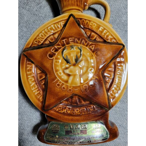 Historic Jim Beam Elks Centennial Bourbon Whiskey Bottle 1968 (empty) B.P.O.E - Picture 9 of 12